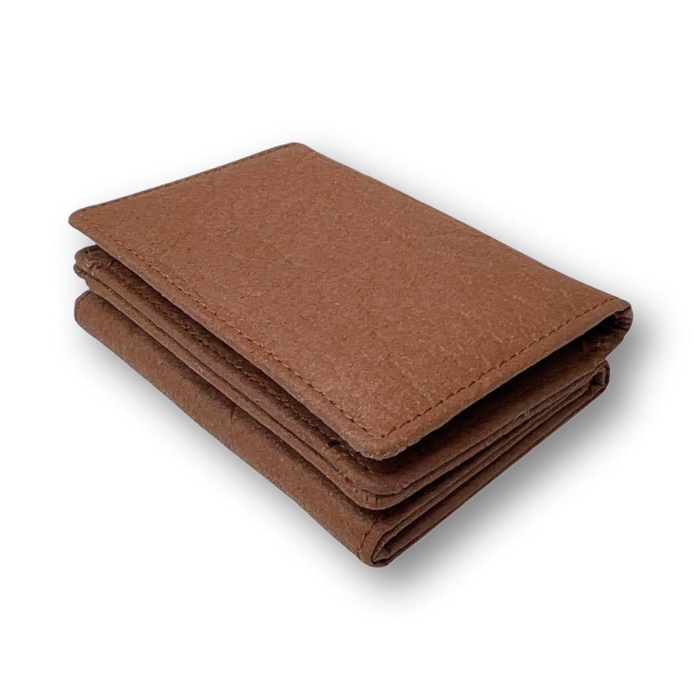 Nadaya Piñatex Pinamore Tri-fold Wallet, Brown, Higashi-Osaka Certified Brand Product, H75 X W100 X D30mm, 16129