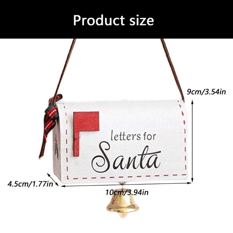 Wood Mailbox Hanging Ornament Weather Resistant Christmas Tree Decoration Easy Installation For Mantel Door Entryway