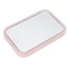 Lighted Makeup Mirror Pink LED Touch Control Square Mirror Desktop Fill In Adjustable Brightness Rotative Vanity Mirror