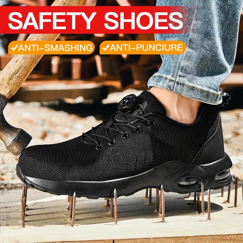 Mode Neue Stile Herren Sicherheitsstiefel mit Stahlkappe Anti-Smash Arbeitssneaker Sicherheitsschuhe Herren Unzerstörbare Arbeitsstiefel Taktische Stiefel