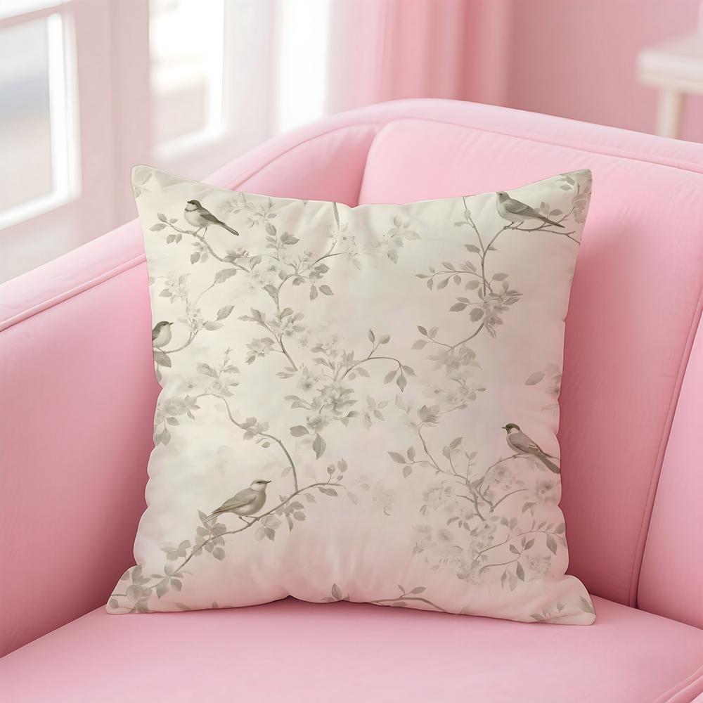 fashion Retro French courtstyle Floral motif Cushion Cover Pillowcase Short Plush Invisible zipper Room Sofa Cushion Cover