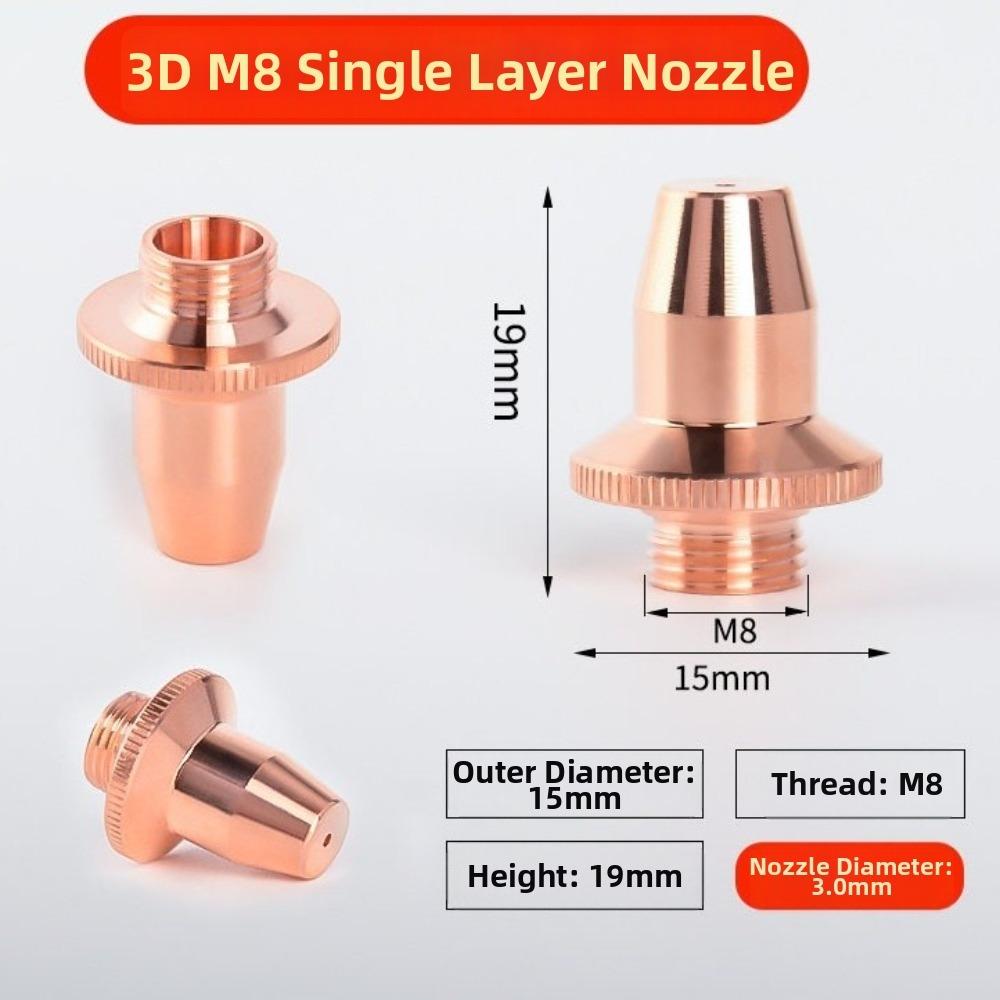 Single/Double Layers 3D Laser Nozzle D15 M8 H19 Bevel Cutting Nozzle  For Laser Cutter Machine