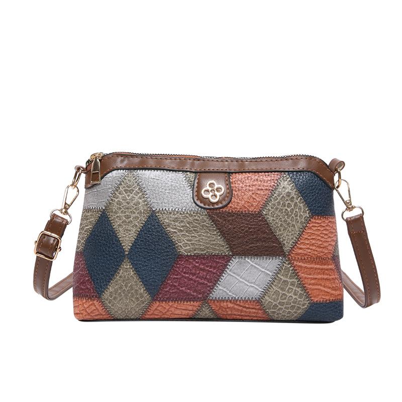 

Ethnic style design women s bag contrasting color splicing color messenger bag 2024 autumn and winter new mobile phone bag casual shoulder bag синій