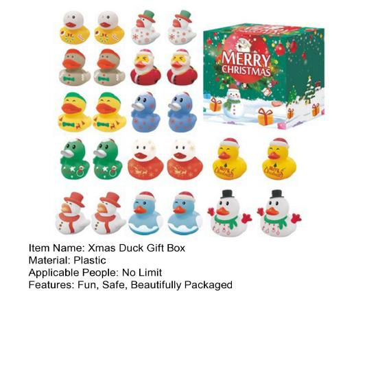 1 Set Weihnachts-Enten-Adventskalender, lustig, sicher, schön verpackt, Überraschungsgeschenke für Kinder, Zubehör
