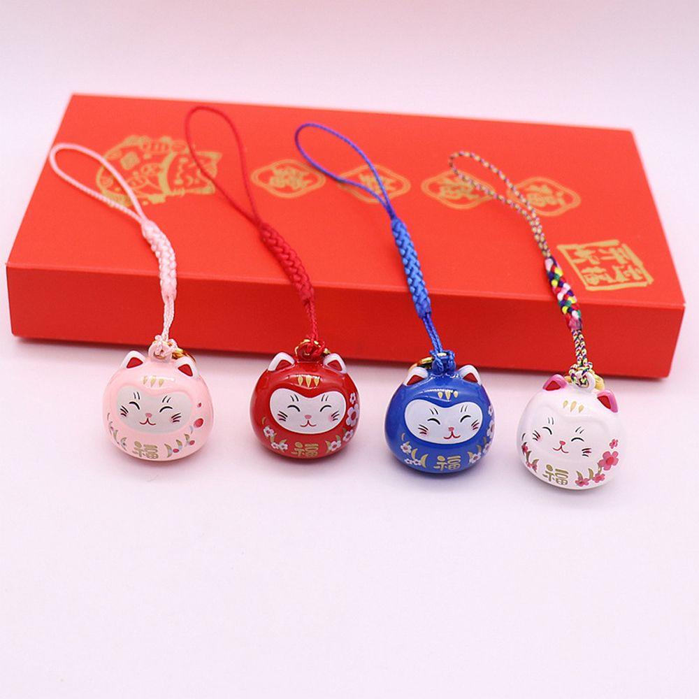 Keyring Phone Pendant Japanese Lucky Cat Keychain Maneki Neko Phone Charm Mobile Phone Strap