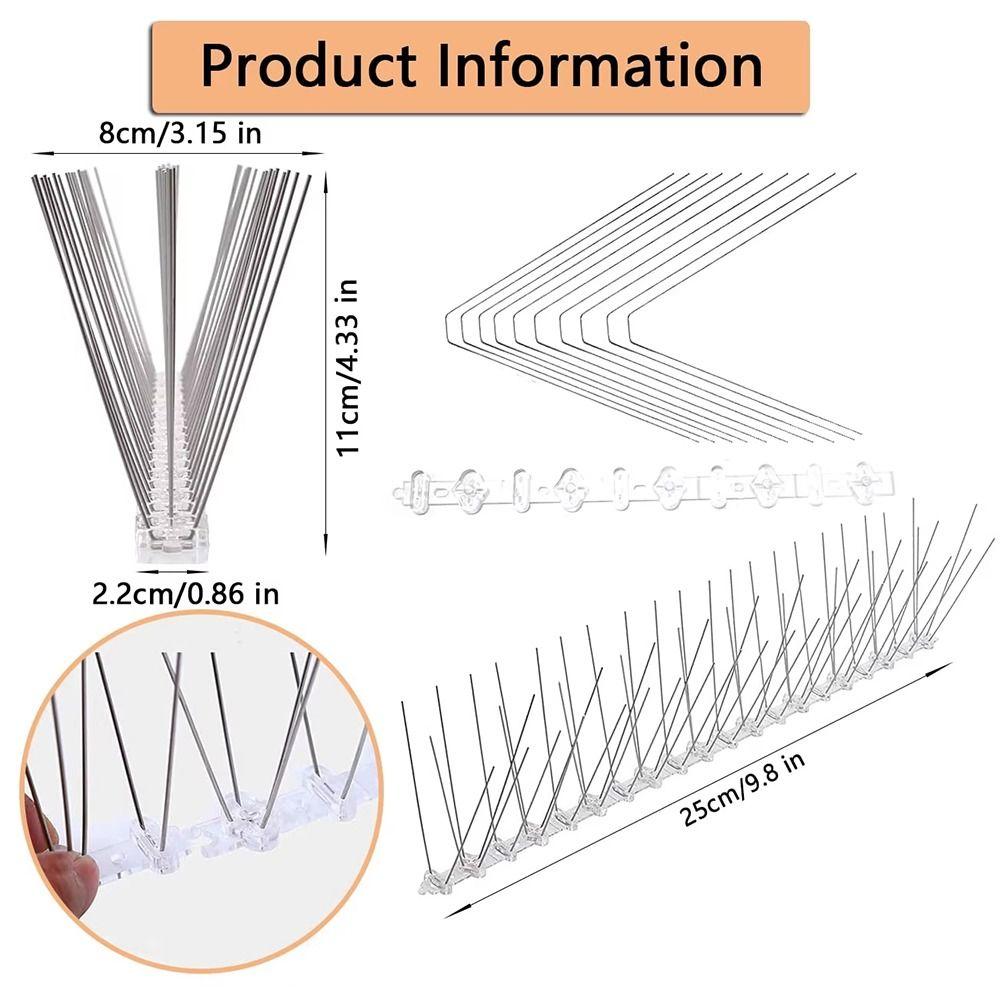 1/4Pcs Stainless Steel Bird Proof Nails 25cm Balcony Eaves Sills Anti Pigeon Spikes Anti-bird Sting for Garden Fence Roof