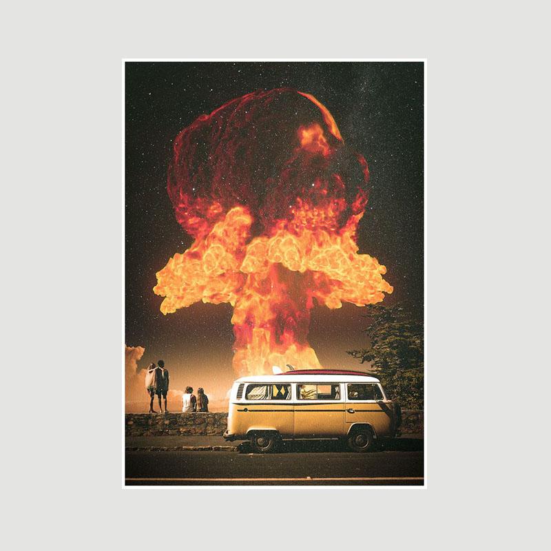 Living Room Decoration Art Painting White Paper Astronaut Space Poster Wall Art Prints Home Decor Bar Cafe Dorm Decorative Pictures Gifts