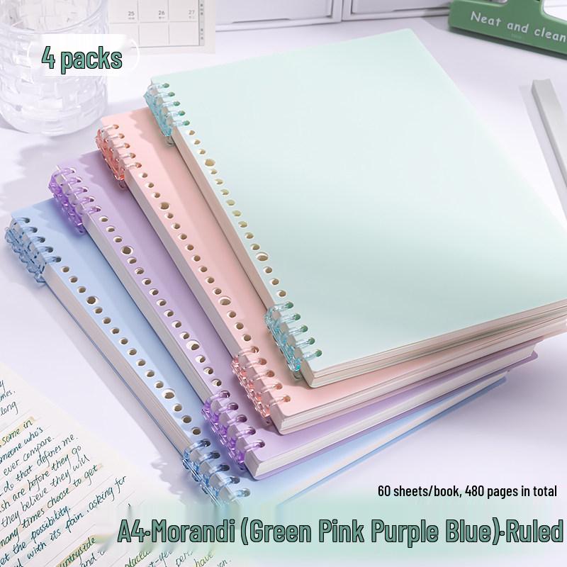 Morandi Colors Detachable Coil Notebook - B5, A4, A5 - Student-Friendly, High-Quality Loose-Leaf Design