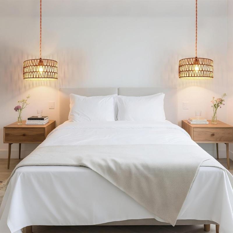 E27 Weave Lamp Shade Home Office Decorative Lighting Lamps Cover M4YD