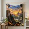 Legend Of Zelda Blanket, Sunset Sky Ruins Throw, Epic Floating Islands Flannel Blanket, Anime Gamer Aesthetic Throw, Cozy Gift Blanket
