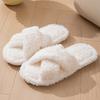 Fashion Crestar Open Toe Fluffy Slippers For Women Winter Indoor Comfortable Fur House Slides Lady Fashion Fuzzy Casual Flat Slippers