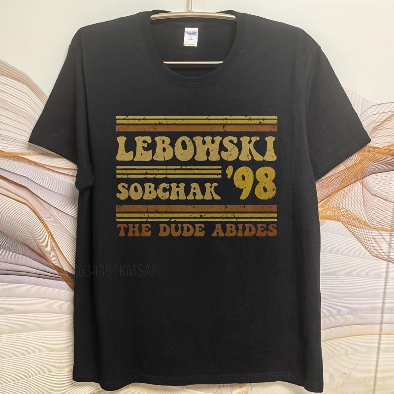 Big size summer For men tshirt Lebowski Sobchak 98 The Dude Abides Short Sleeve New Arrived Round Neck tees cotton men tops