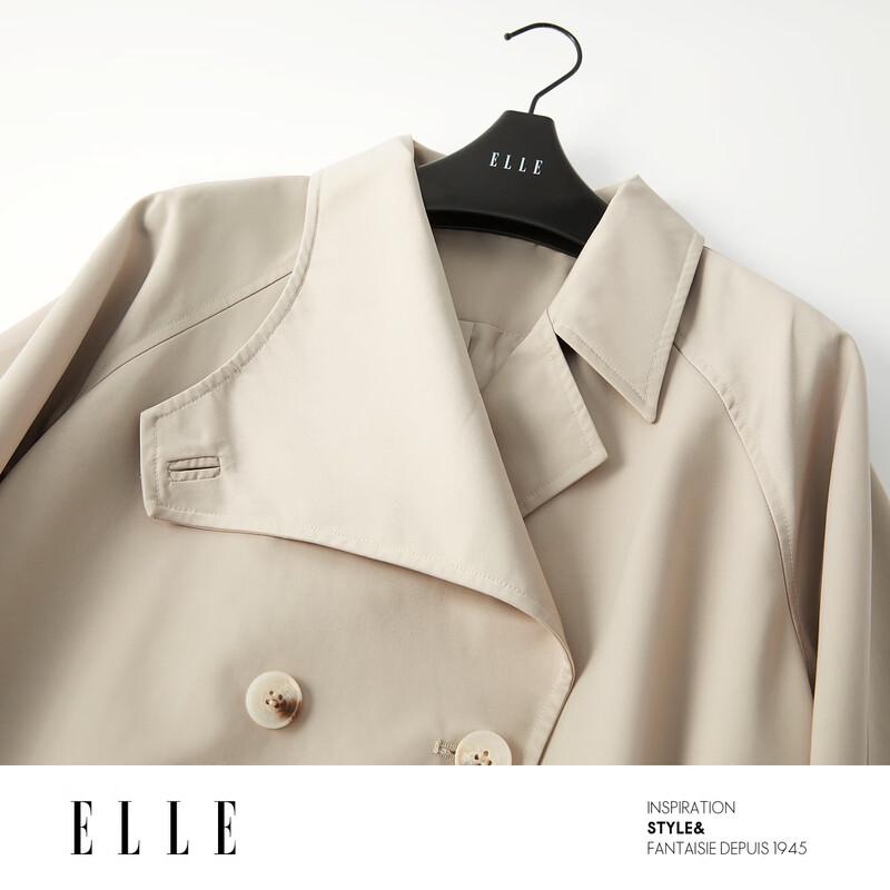 ELLE Women's French-Style Long Trench Coat