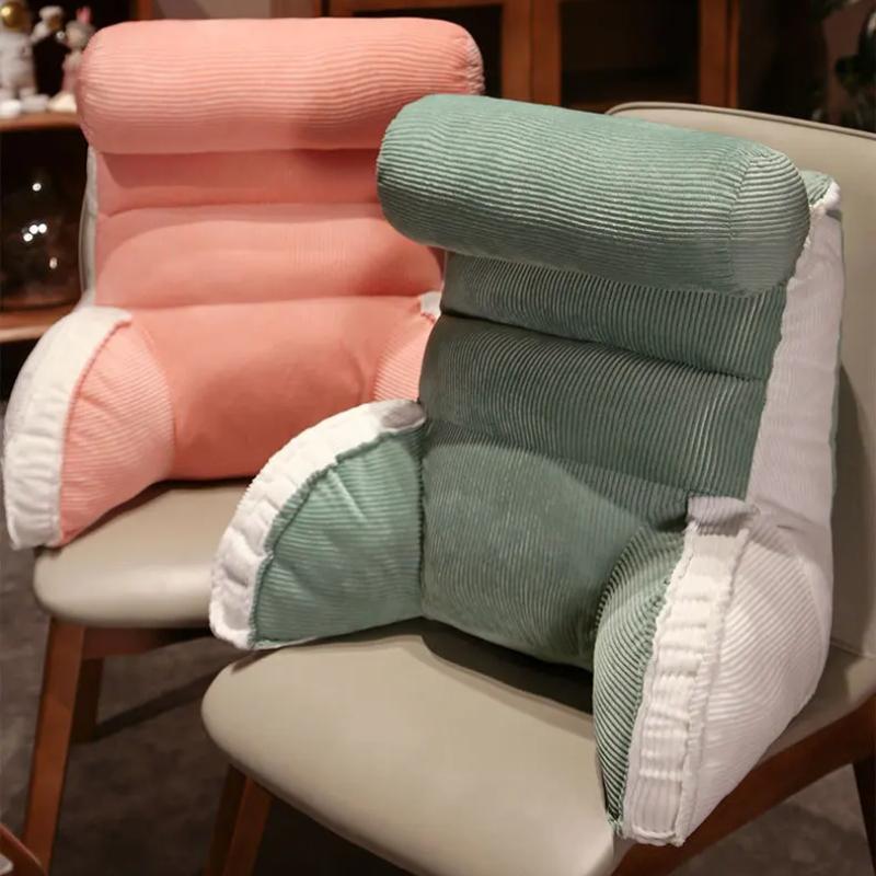 1pcs Striped Corduroy Bedside Cushion Backrest Detachable and Washable Lumbar Support Cushion Dormitory Living Room Sofa Tatami