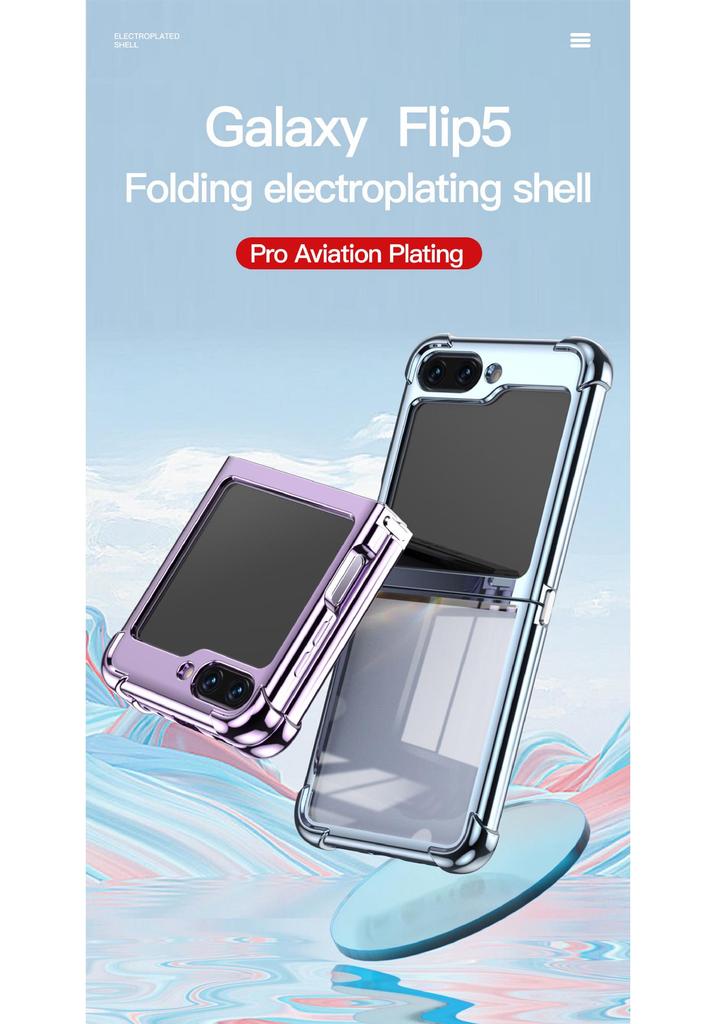 Kompatible Samsung Z Flip7 Galvanisierte Transparente Fallschutzhülle