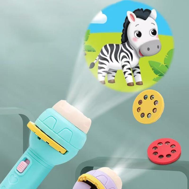 Cartoon Projection Flashlight 80 Patterns Creative Children Flashlight Toy Projector Baby Toys Bedtime Story Book Toy