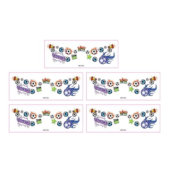 5Pcs Soccer Face Stickers for World Mug, Football Fan Temporary Tattoos, Waterproof Cheering Body Art Decals for Game Day A