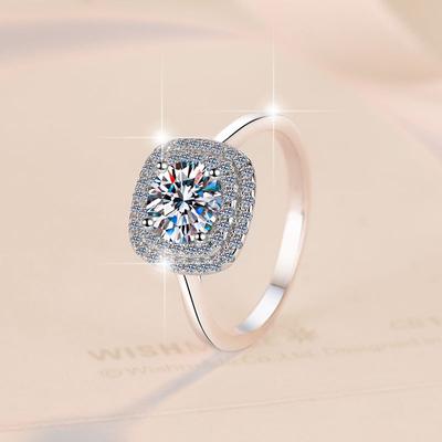 D kleur 1ct moissanite S925 sterling zilveren ring modieuze moissanite ring diamanten verlovingsring trouwring cadeau voor vriendin