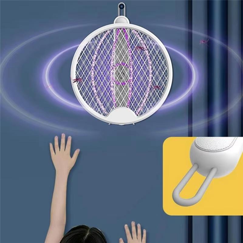 

SHGO-For Indoor Electric Fly Swatter Folding Intelligent Electric Fly Zapper Safe Portable Repeller Products Outdoor Supplies белый