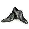 Fashion Luxury Wedding Red Shoes For Men Lace Up Fashion Derby Shoes Formal Business Office Genuine Leather Pointed Toe Dress Man Shoe