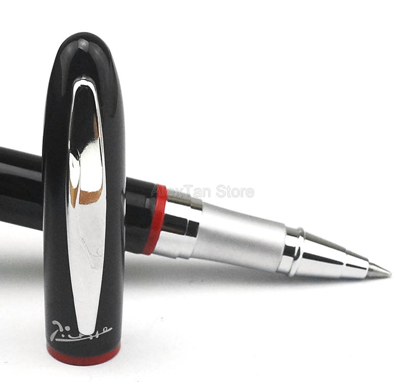 

Picasso 907 Classic Montmartre Pimio Metal Black Roller Ball Pen With Red Ring Original Box Fine Nib For Best Writing Pens