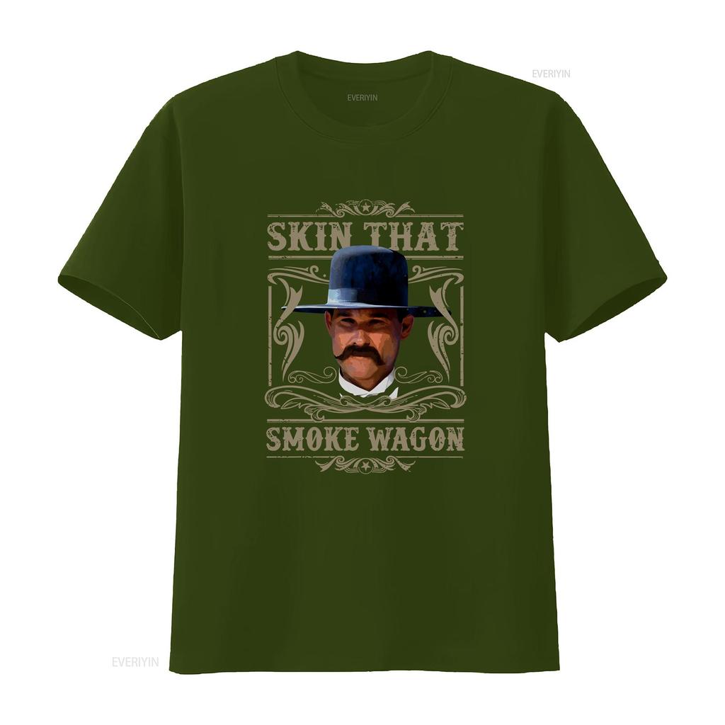 Skin That Smoke Wagon Iconic Western T Shirt vintage Washed Comfortable homme designer clothes Stretched Breathable