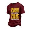 Men's Casual Loose Fit Short Sleeve T-Shirt Labor Day Graphic Printed Crew Neck Comfortable Workwear Top