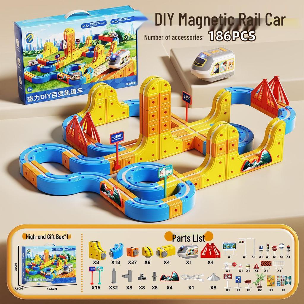 Educational Magnetic Train Building Blocks: High-Speed Rail DIY Toy for Kids