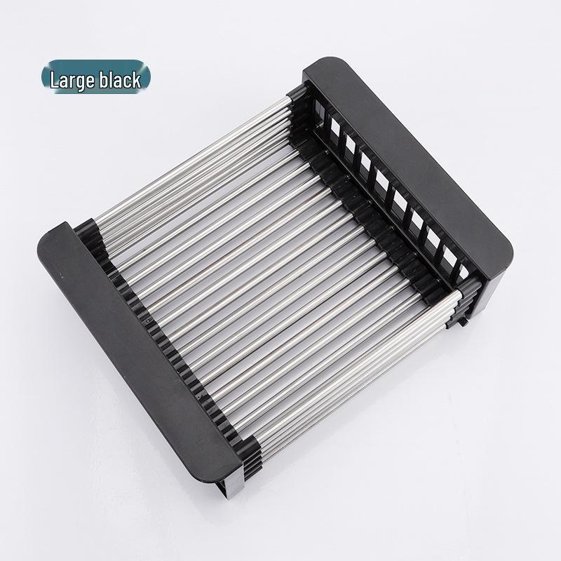 Telescopic Stainless Steel Sink Drain Rack - Multipurpose Basket for Dishwashing, Vegetable & Fruit Storage