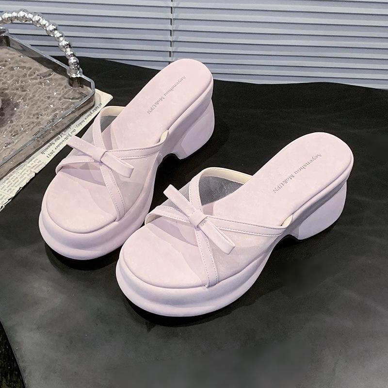 

Крутые тапочки на толстой подошве, летняя обувь, модная одежда высокого класса, женские тапочки на танкетке, ощущение, будто наступаешь в дерьмо, пляжные шлепанцы на одной перемычке 34