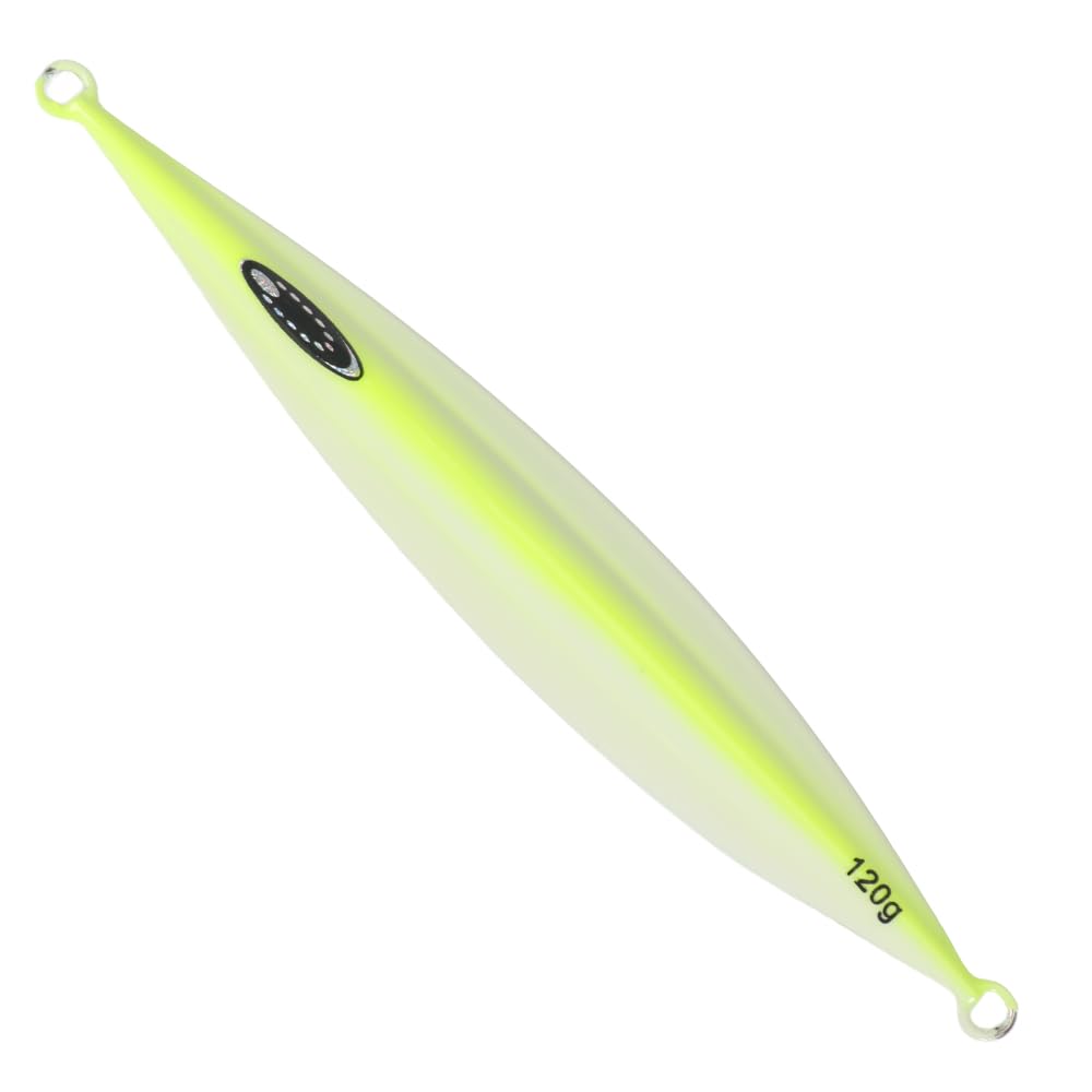 Tolure 120g Slow Sinking Jig, All 5 Colors,Laser Foil, Glow In the Dark, Offshore Jigging Lure, for Tuna, Mackerel, Aji, Saba, 1pc