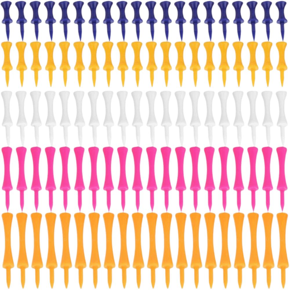 100pcs Assorted Colors Driving Range Tees Plastic Material Assorted Golf Tees For Beginners