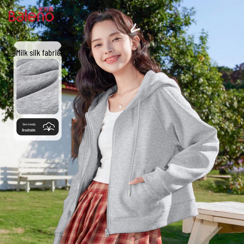 

Baleno Women s Short Hooded Fleece Cardigan Jacket M