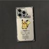 Clear Square Back Tube Case Protection For iPhone 12 13 16 ProMax 15 Plus 11 14 Pro Max Anti-Oxygen,Cute Pikachu Pattern Casing