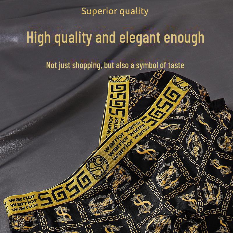 Men’s Antibacterial Printed Boxer Shorts - Breathable, Comfortable, Large Size Luxury Underwear