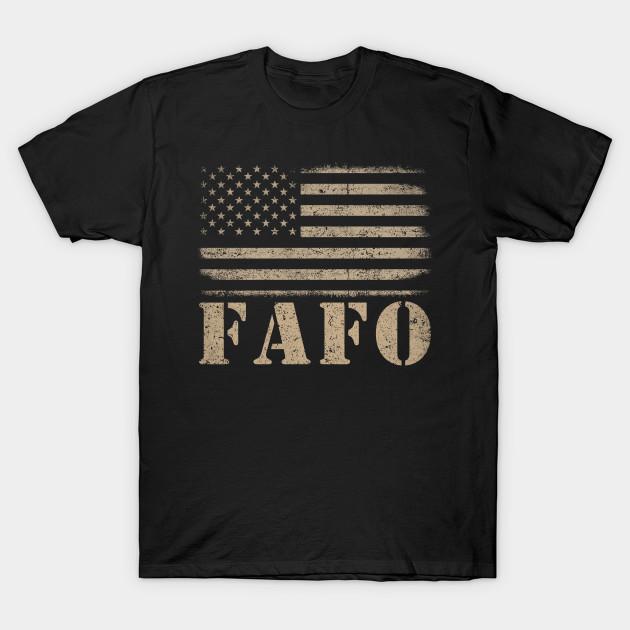 

Men Black Print T-shirt Fafo Vintage Flag No-Cut Transfer Paper Print Cotton Tshirt 2XL чорний