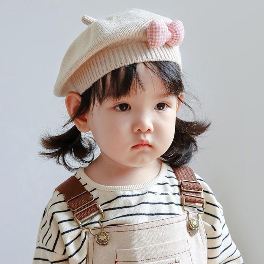 Süße Bommelmützen Mütze Bequeme Baskenmütze Mode Gestrickte Mützen Herbst Winter