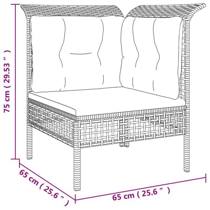 VidaXL Garden Lounge Set with Cushions 6 Pcs, Patio Furniture Set, Outdoor Furniture, Patio Sofa, Modern, 3187509