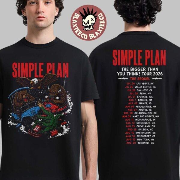 Simple Plan The Bigger Than You Think Tour 2026 Date Maglietta a Due Lati