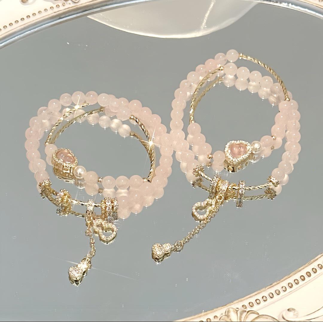 Pink Beauty Crystal Bracelet: Bear Family Rose Quartz Edition.