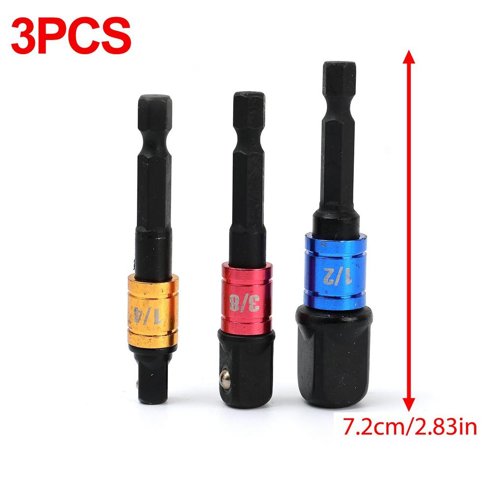 1/4 3/8 1/2 Bit Socket Adapter Set Drill Bit Extension Screwdriver Holder Socket Wrench Tool High Speed Drilling Bits Nut Driver