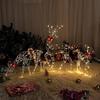 3Pcs/Set Christmas Reindeer Family Decoration Weather-proof Heavy Duty Indoor Outdoor Garden Yard Patio Lawn Metal Deer Silhouette Sign Holiday