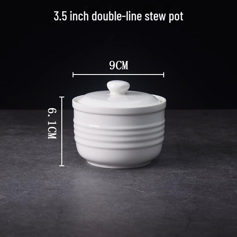 3.5-inch Ceramic Double-Boiler Stew Pots with Lids (Set of 2)