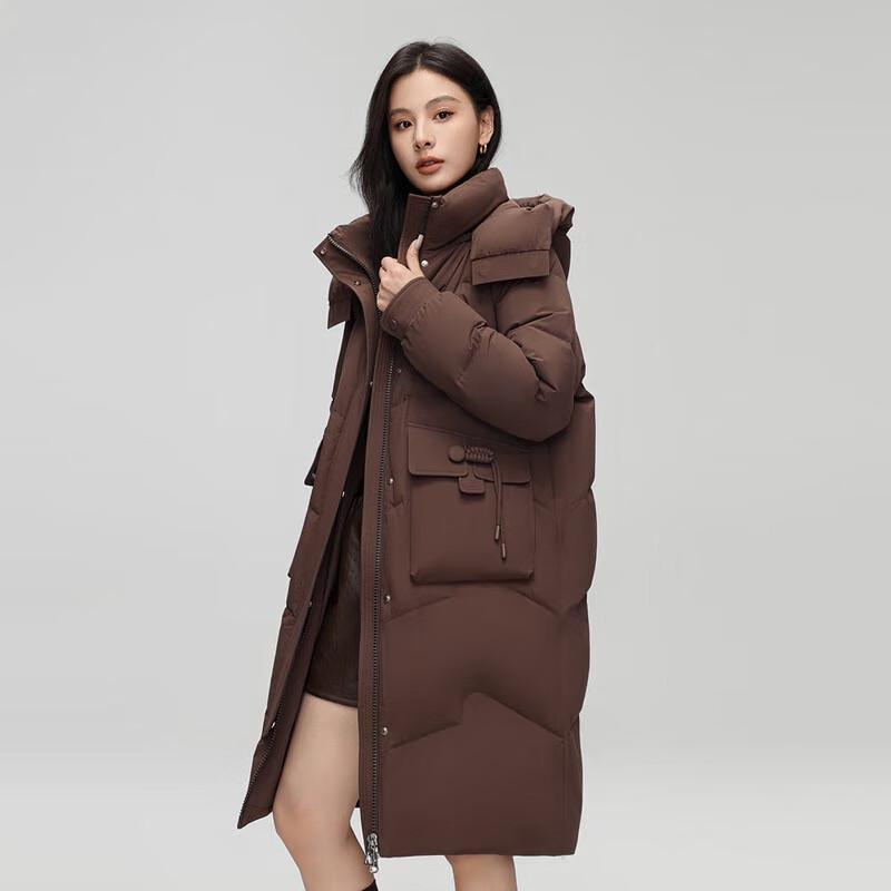 Xuezhongfei Women's Mid-Length Hooded Down Jacket X40142630F