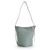 Barcos Bucket-Shaped Shrink Leather Shoulder Bag, Unique Design for Women, More Storage Than It Looks, Black