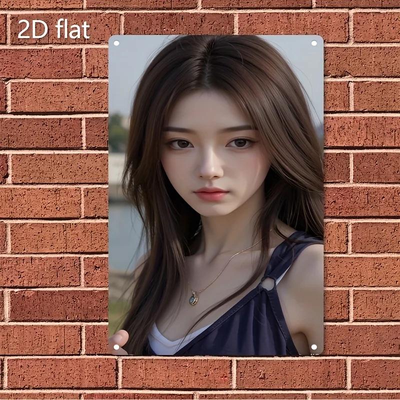 Минималистичная железная тарелка с изображением женщины - Современный декор для дома, металлический настенный знак