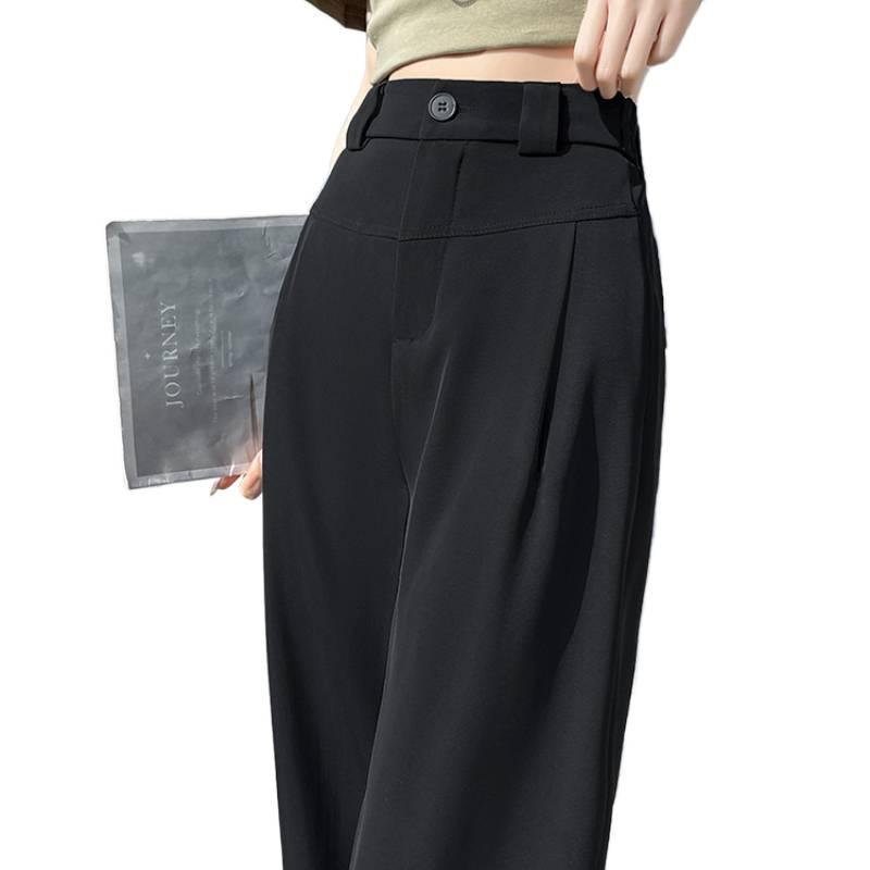 New Women's Suit Pants Spring Summer High Waist Draped Loose Wide Leg Pants Plus Size Casual Pants