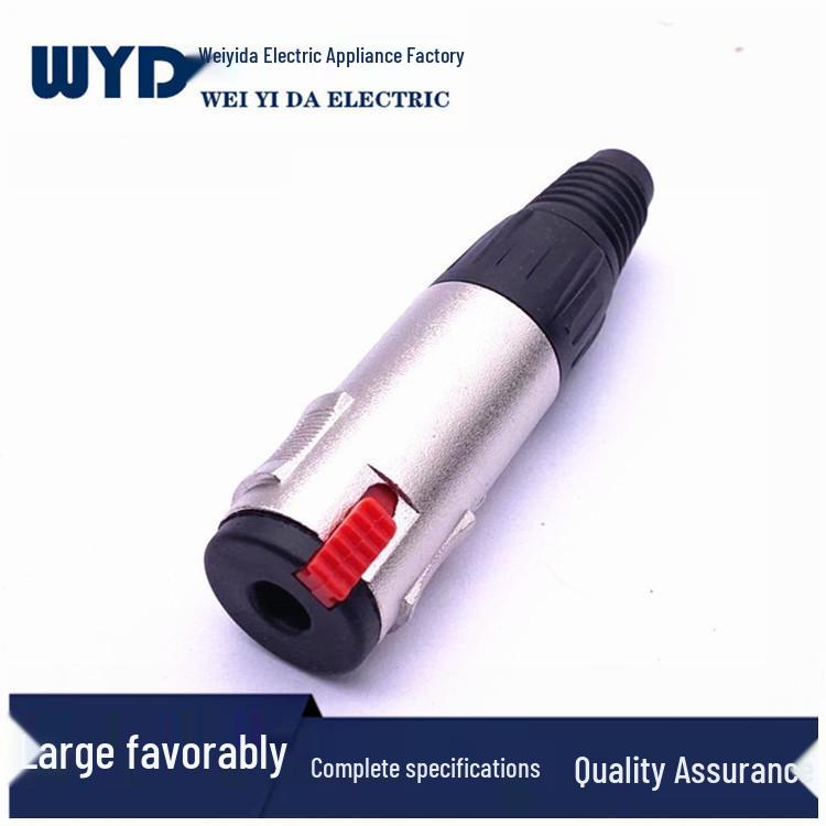 6.35mm Female 3-Pin Solder Connector Extension Cable with Locking Microphone Plug (Balanced Head)