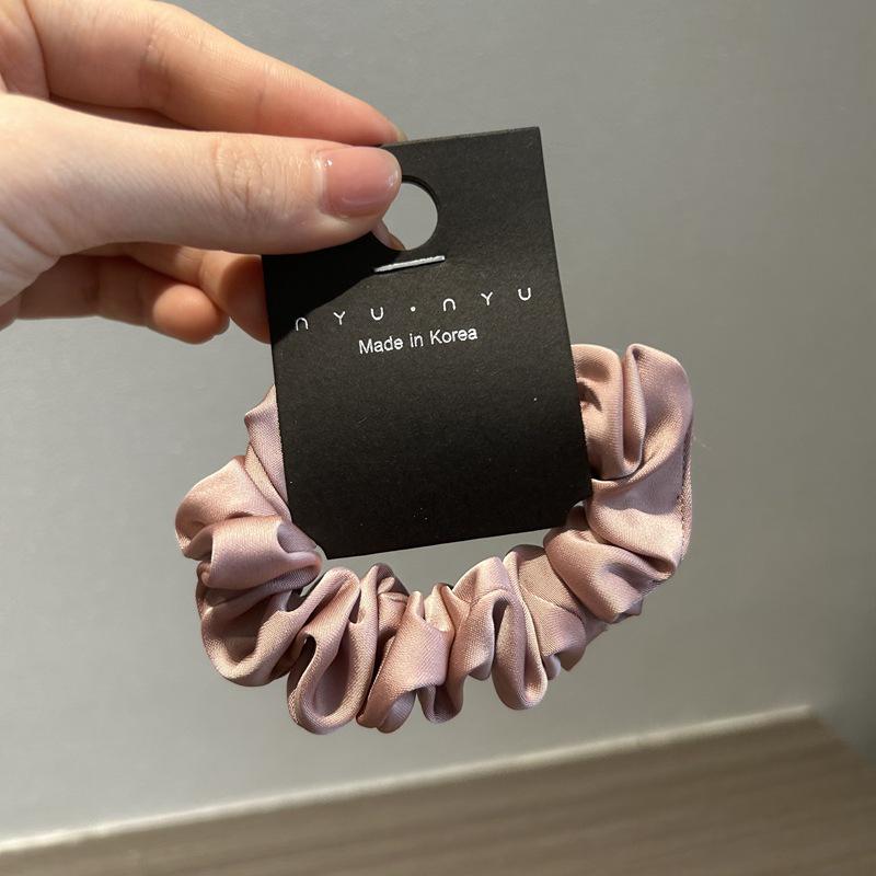 Korean Satin Silk Elastic Hair Tie - Chic, French Style Solid Color Band
