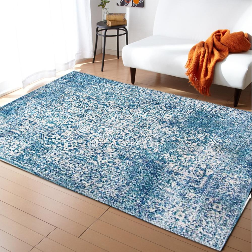 National Style Retro European Pattern Large Carpet Square Floor Mat Striped